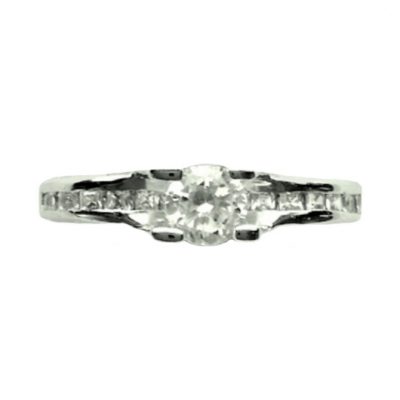 0.5CT 1/2 carat solitaire zirconia ring Sterling Silver
