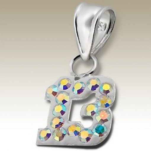 13th birthday pendant Sterling Silver crystal