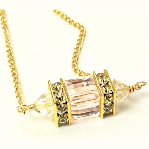 18K gold filled necklace Swarovski crystal SILK