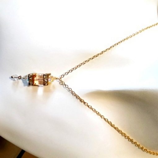 18K gold filled necklace Swarovski crystal SILK