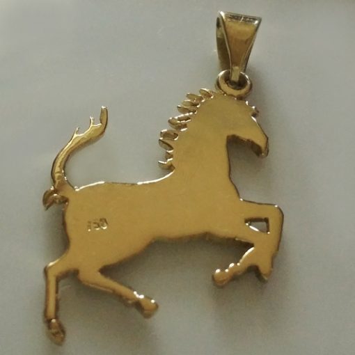 18ct 18kt Gold Ferrari pendant hallmark 750