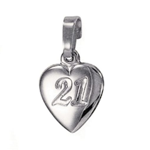 21st birthday Pendant charm Fine Silver