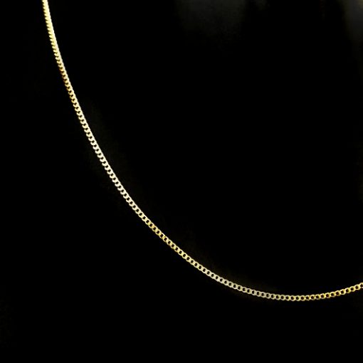 9ct Gold Curb diamond cut chain 1.25mm Italy