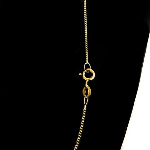 9ct Gold Curb diamond cut chain 1.25mm Italy hallmark