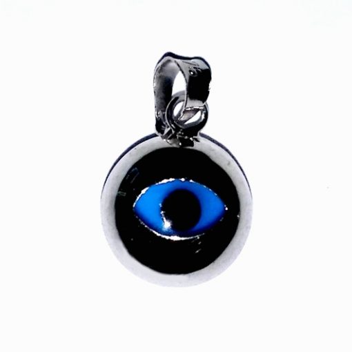 9ct white Gold Evil Eye mati pendant charm