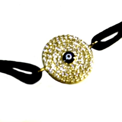 9ct Gold bracelet evil eye protection zirconia