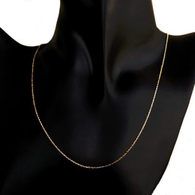 9ct Gold chain Cable diamond cut 0.9mm Italy