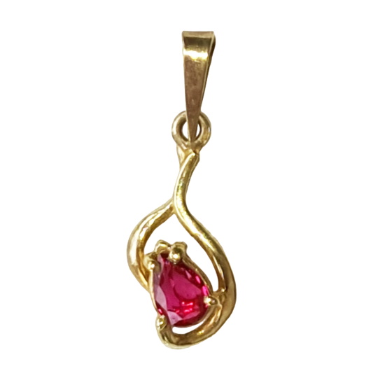 Buy Ruby Teardrop Pendant on Silver Chain Simulated Diamonds Ruby  Anniversary Gift Pink Crystal Stone Necklace, Red Pink Pendant Online in  India - Etsy