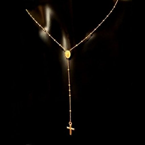 9ct Gold rosary beads necklace Italy