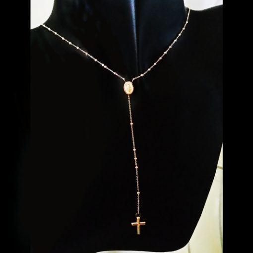 9ct Gold rosary beads necklace Italy