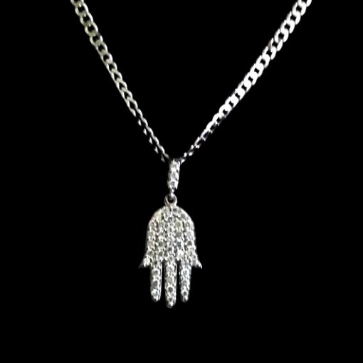 9ct white Gold Hamsa hand of God pendant