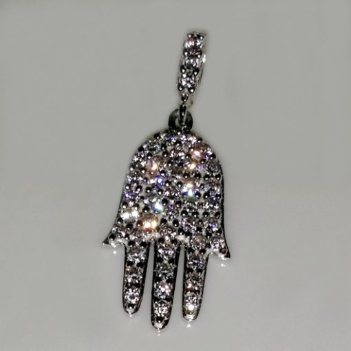 9ct white Gold Hamsa hand of God pendant