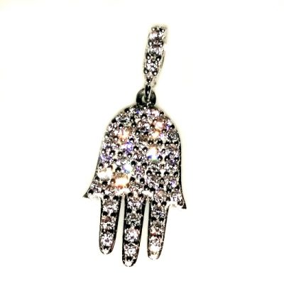 9ct white Gold Hamsa hand of God pendant