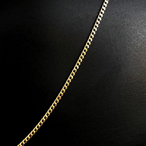 9ct gold Curb chain diamond cut Italy