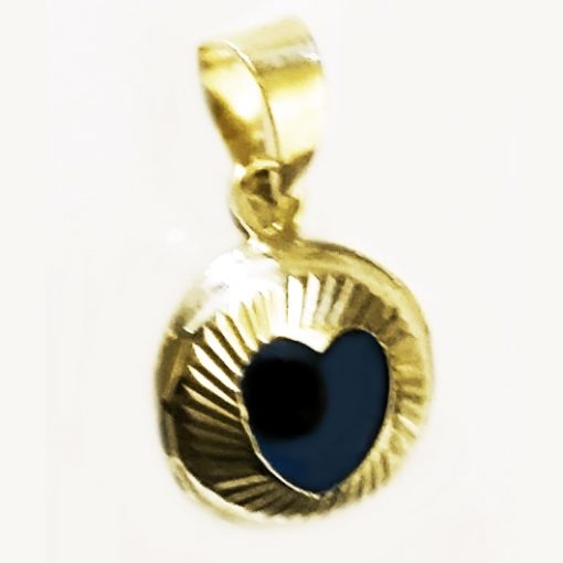 9ct Gold Evil Eye Heart pendant charm 9mm