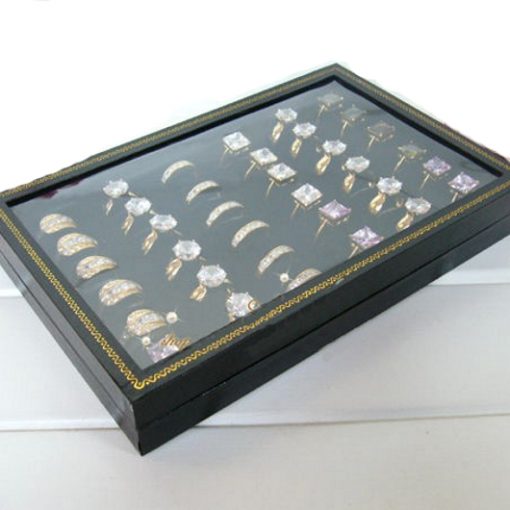 Rings Earrings jewellery organiser box case 36 slots