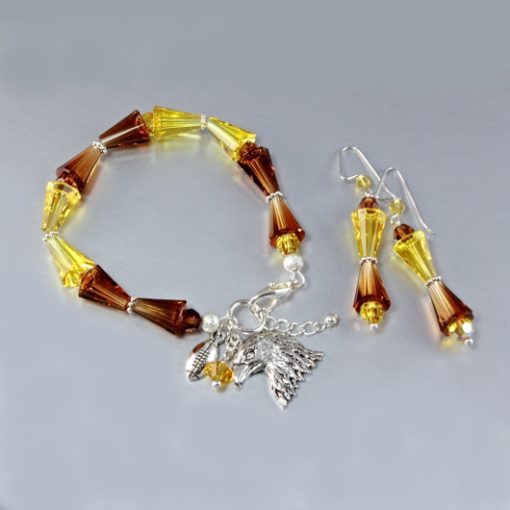 Swarovski Crystal Artemis bracelet earrings set Sterling Silver