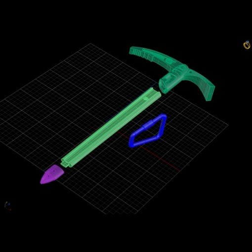 Mountaineering Mont Blanc ice axe pendant CAD drawing