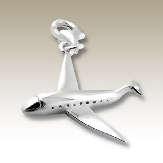 Aeroplane clip on charm Sterling Silver