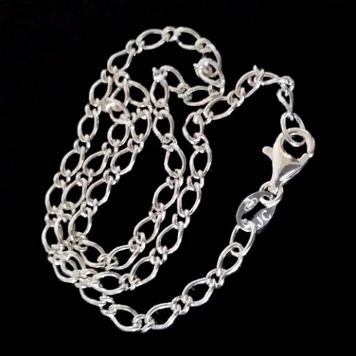 Anklet Sterling Silver 11 oval Figaro OF61