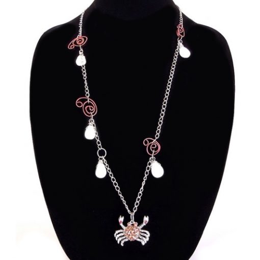 Crab Beach necklace Shells crystal