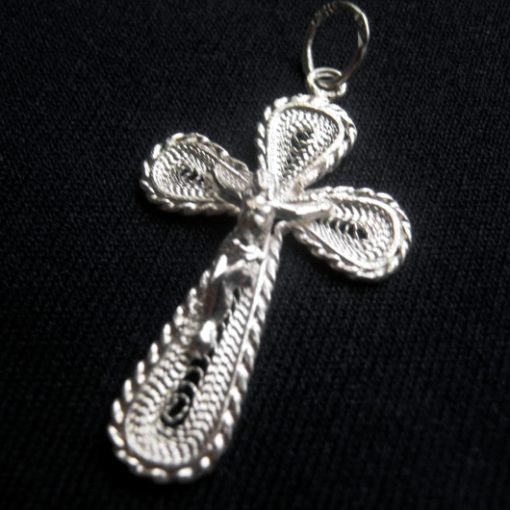 Sterling Silver filigree Crucifix Jesus pendant