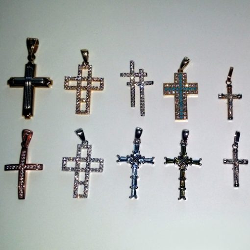 9ct Gold Cross sparkling stones