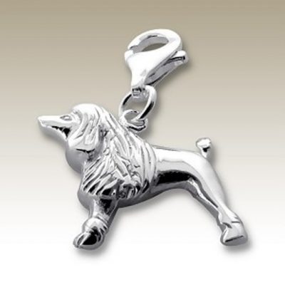 Dog clip on charm Sterling Silver