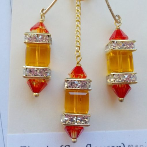 14K gold filled earrings 18K GF necklace set Swarovski MARIGOLD