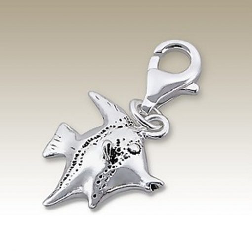 Angel Fish clip on charm Sterling Silver