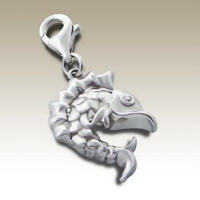 Fish clip on charm Sterling Silver