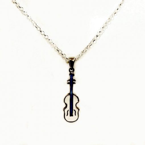 Guitar Pendant charm Sterling Silver