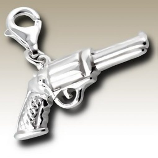 Gun clip on charm Sterling Silver