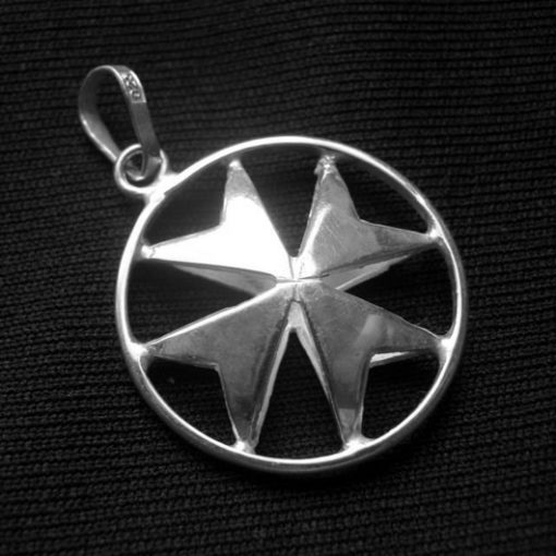 Maltese Cross double sided Sterling Silver pendant 15mm