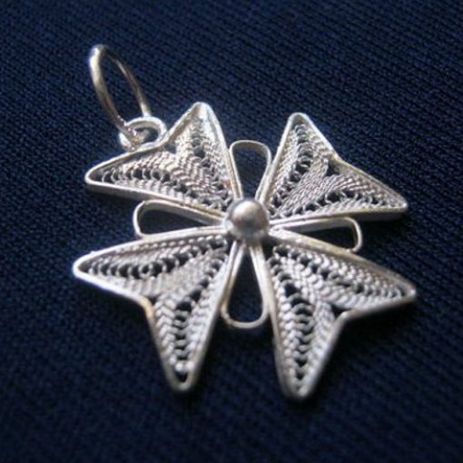 Maltese Cross filigree pendant Sterling Silver 2cm