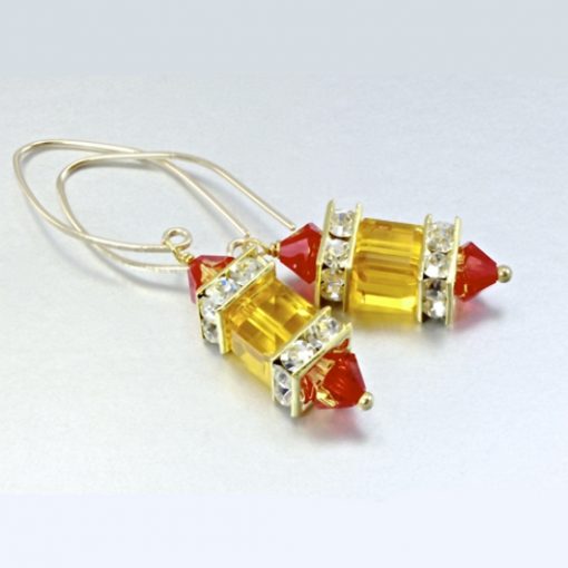 14K gold filled earrings Swarovski MARIGOLD