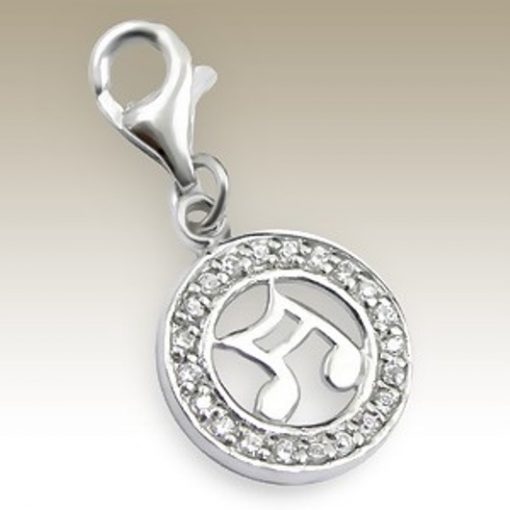 Musical Note clip on charm Sterling Silver