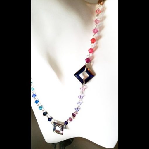 Swarovski Crystal necklace Cosmic squares