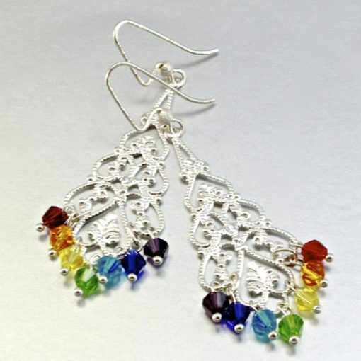 Swarovski Crystal earrings rainbow Gemstones