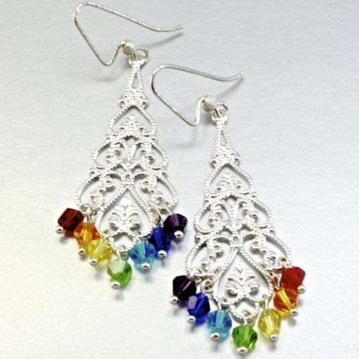 Swarovski Crystal earrings rainbow Gemstones