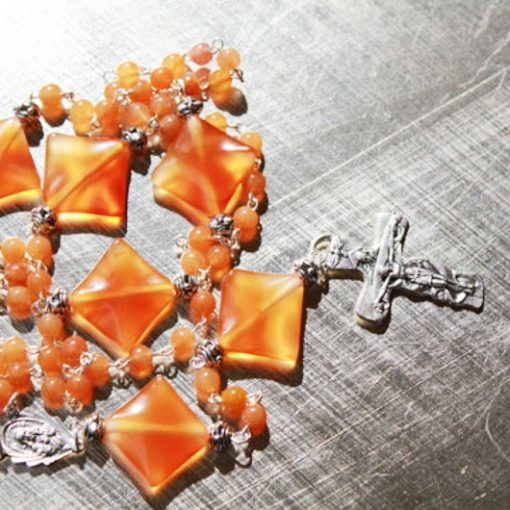 Rosary beads red Aventurine Carnelian