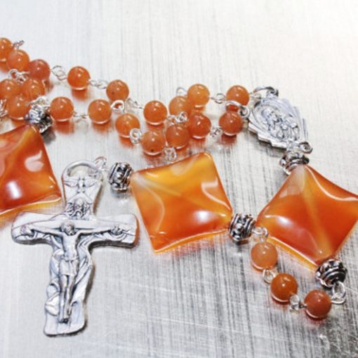 Rosary beads red Aventurine Carnelian