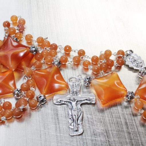 Rosary beads red Aventurine Carnelian