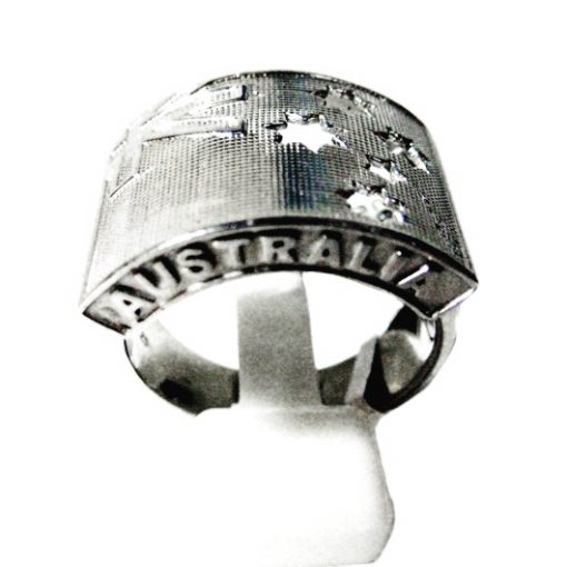 Sterling Silver ring Australian Flag AUSTRALIA lip