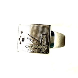 Sterling Silver Southern Cross Australian Flag ring clear