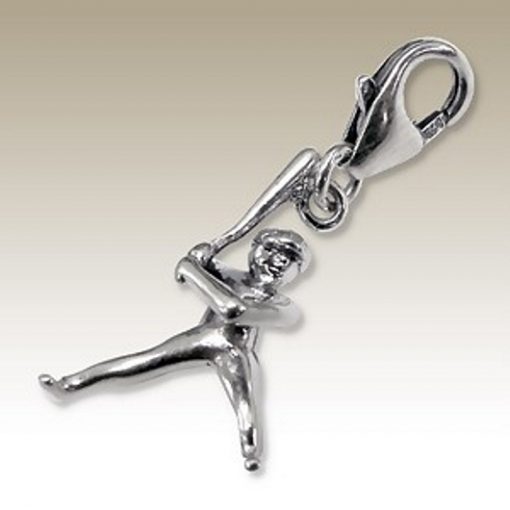 Baseball clip on charm Sterling Silver