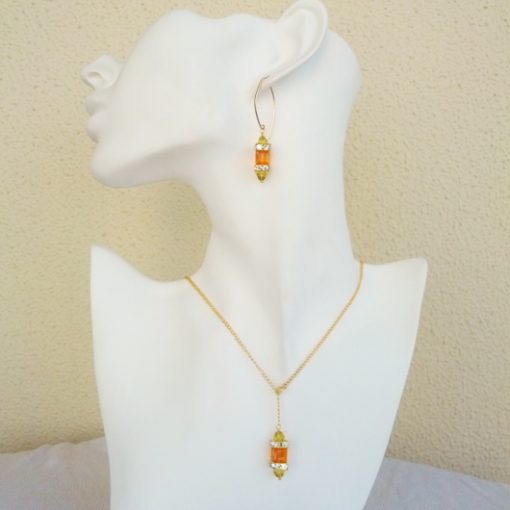 14K gold filled earrings 18K GF necklace set Swarovski SUN