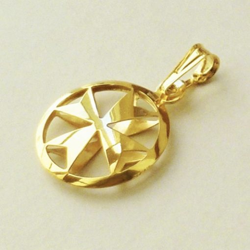 9ct Gold Maltese Cross double sided pendant