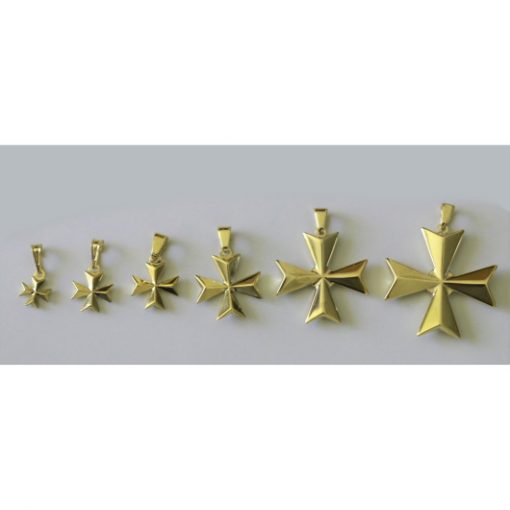 9ct Gold Maltese Cross 3D pendants