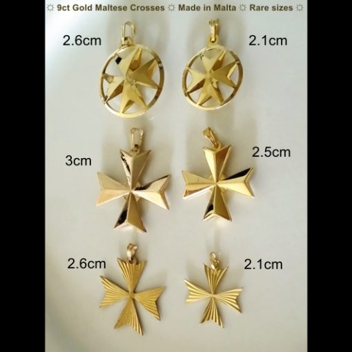 9ct Gold Maltese Cross pendants